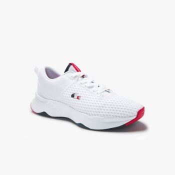 Lacoste Court-Drive Textured Textile Sneakers Pánské - Tenisky Bílé / Tmavě Blankyt / Červené | CZ-0